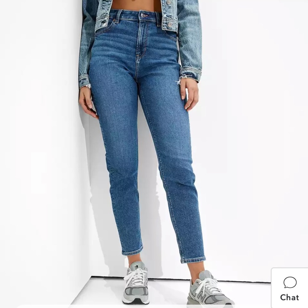 American Eagle Mom Jeans sz 12 stretch regular inseam high rise high waist denim